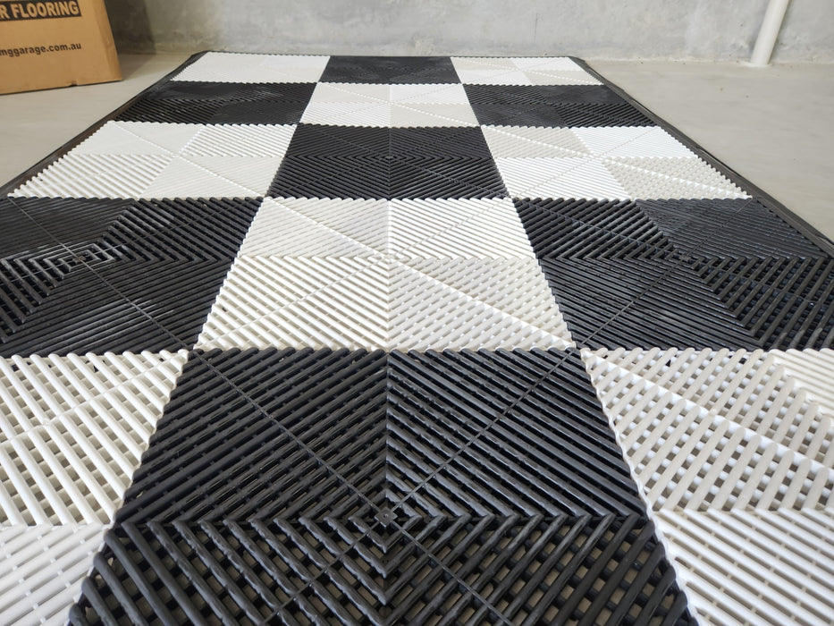 Motorbike Podium Pad modular floor tiles set, choose your colours.