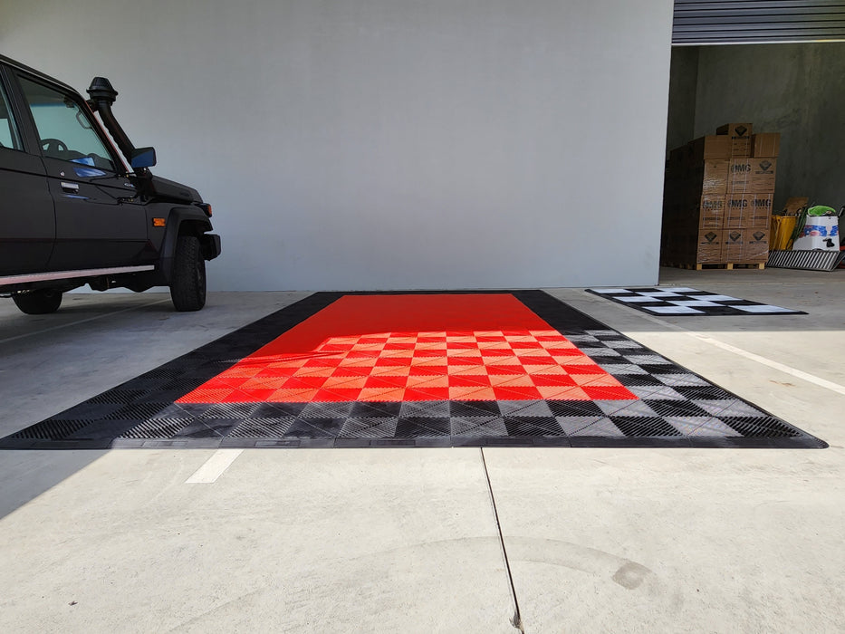 Single Car Podium Pad Modular Floor Tile Set, choose your colours.