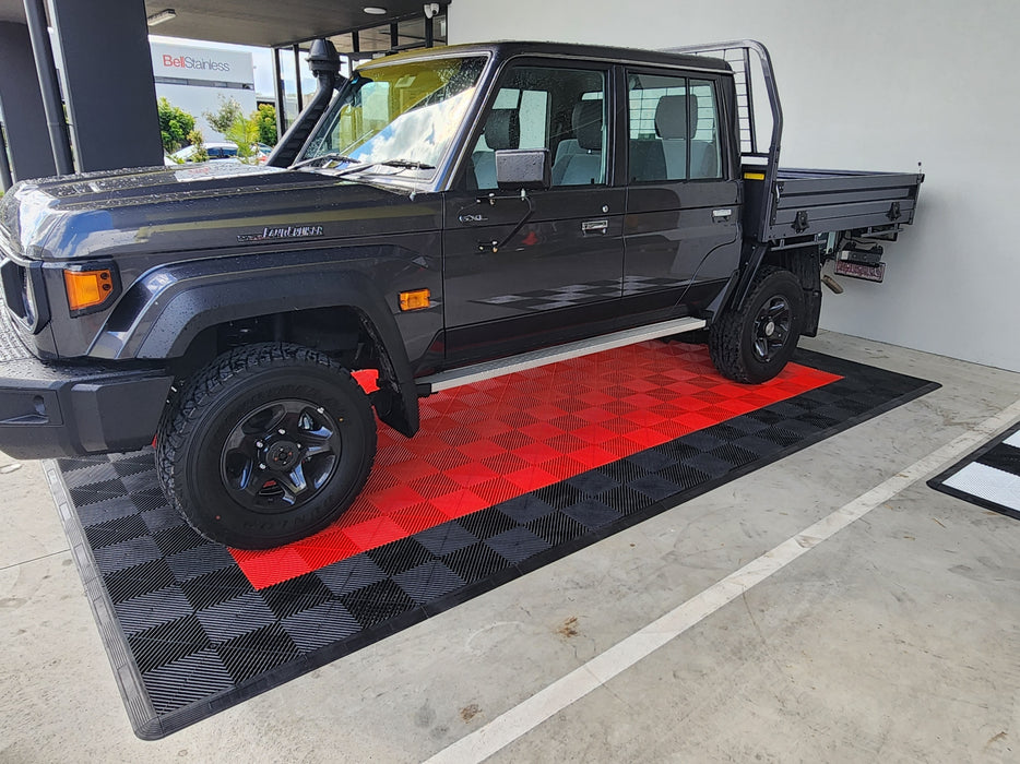 Single Car Podium Pad Modular Floor Tile Set, choose your colours.
