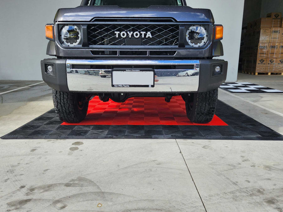 Single Car Podium Pad Modular Floor Tile Set, choose your colours.