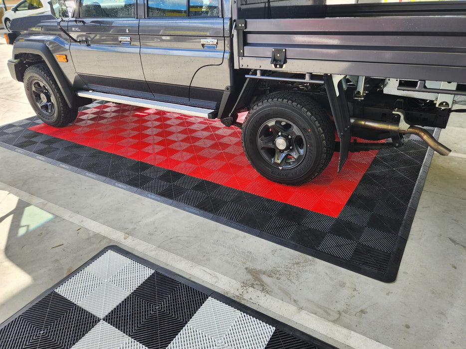 Single Car Podium Pad Modular Floor Tile Set, choose your colours.