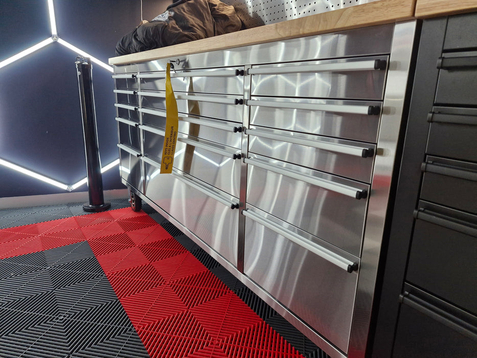 1.8M Wide (72") Stainless or Black  Workstation Cabinet & Pegboard Tool Box Amazing Quality!