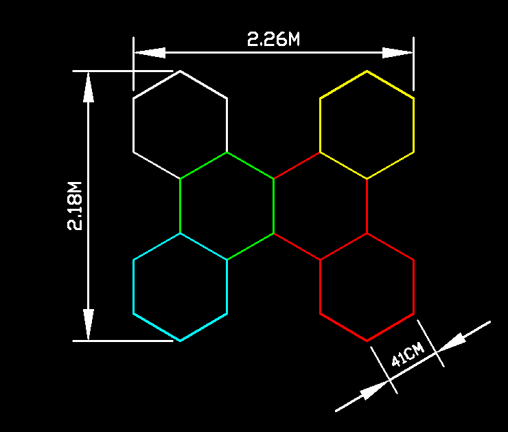 Unbelievable RGB 6 X GRID Hexagon LED Lights ATL34 with REMOTE CONTROL Australian Certified!