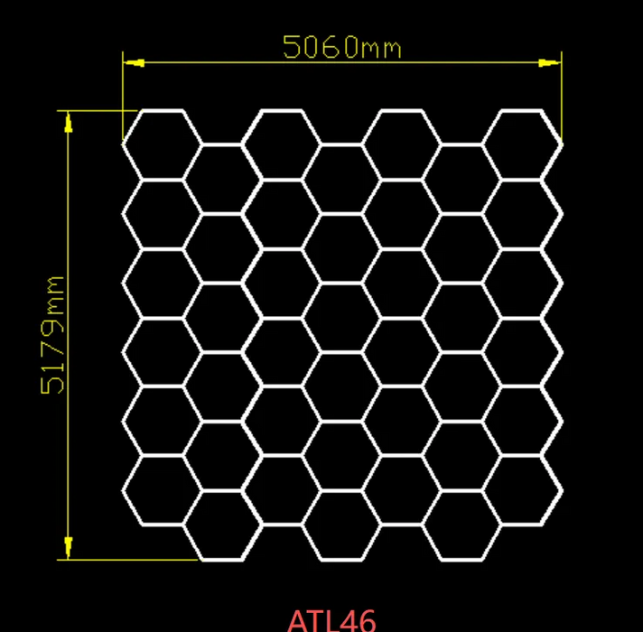42 GRID Hexagon SUIT DOUBLE GARAGE 5.2M x 5.1M  LED Lights ATL46 Australian Certified!