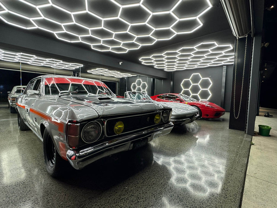 MASSIVE 7.1M X 4.9M Hexagon LED Lights Suit TRIPLE GARAGE and Bigger  ATL47 ,WOW FACTOR! Australian certified!!