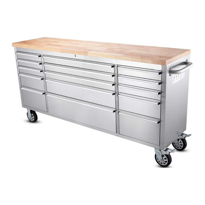 1.8M Wide (72") Stainless or Black Workbench Tool Trolley - Amazing Quality!