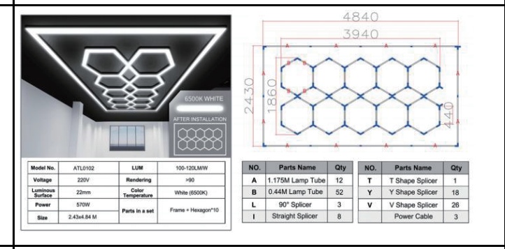 EPIC Hexagon LED Lights ATL02 Australian Certified