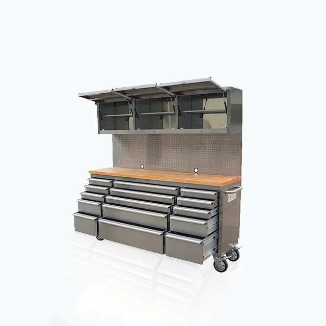 1.8M Wide (72") Stainless or Black  Workstation Cabinet & Pegboard Tool Box Amazing Quality!