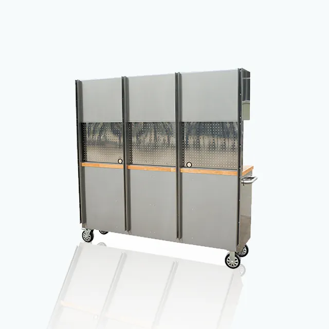 1.8M Wide (72") Stainless or Black  Workstation Cabinet & Pegboard Tool Box Amazing Quality!