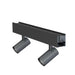 Two-head black track spot light with adjustable cylindrical lamps