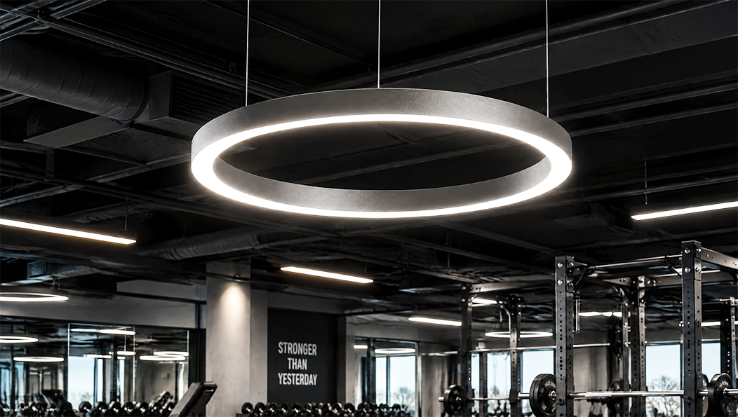 Round recessed LED ceiling light with bright ring glow, 0.4 m diameter