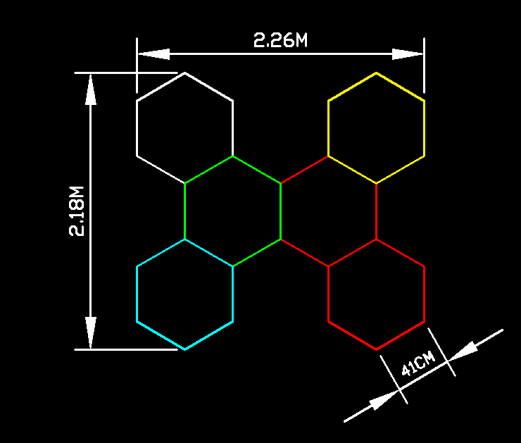 Customised RGB 6 X GRID Hexagon LED Lights ATL34 with REMOTE