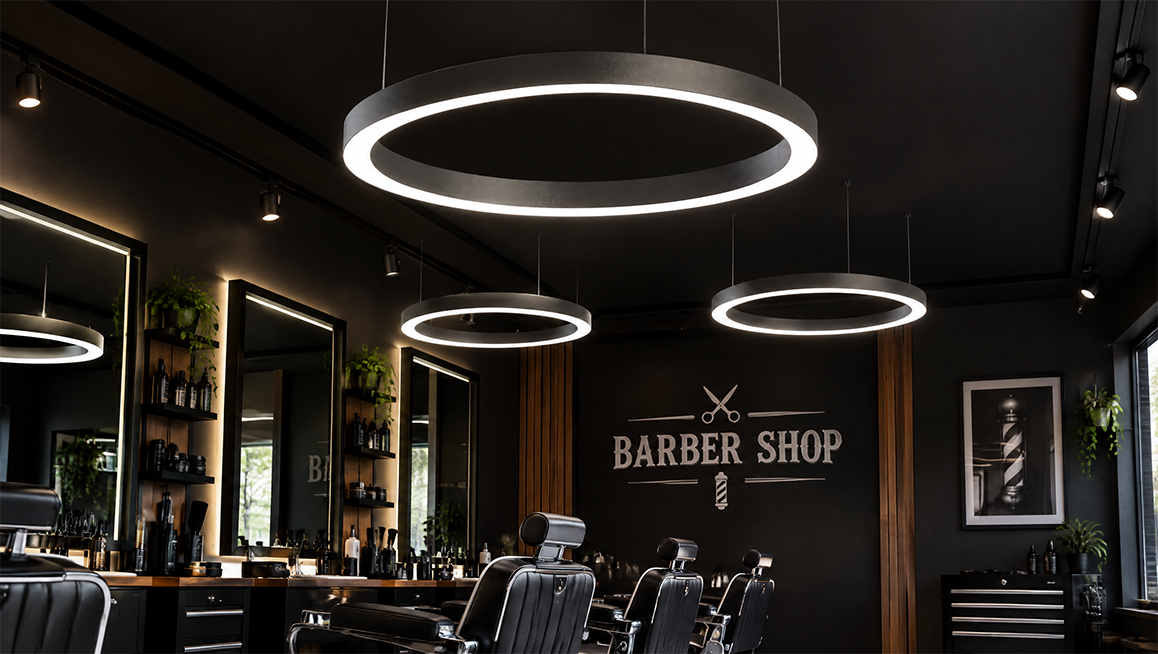 Round LED ceiling light with slim ring design and glowing border