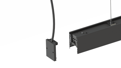 AC power cable with black end cap and hanging connector