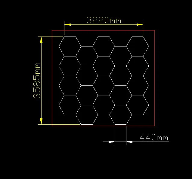 HEX LIGHTS 3.2M x 3.6M Hexagon 20 x Grid Versatile light garage, showroom, salon LED Lights ATL48 AUSTRALIAN CERTIFIED