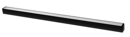 Black linear LED light fixture with frosted diffuser strip, straight design