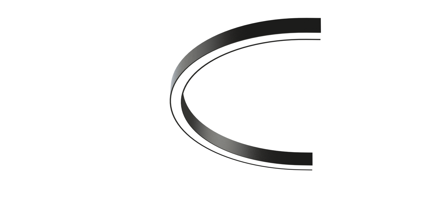 Round LED ring light with silver frame and white glowing strip