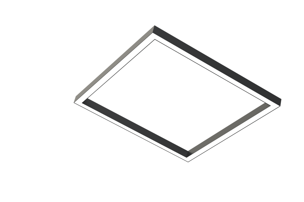 Rectangular flush-mount ceiling light, angled view, slim perimeter frame