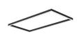 Sharp-edged rectangular flush-mount ceiling light with slim perimeter frame