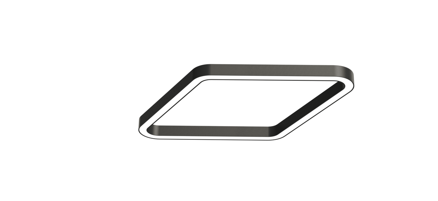 Rounded rectangle LED ceiling light panel with slim white frame