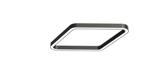 Rounded square metal frame light panel, 0.6 m x 0.6 m, dark center