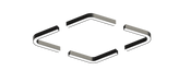 Rounded square frame panel, 1.8 m x 1.8 m, with corner connectors