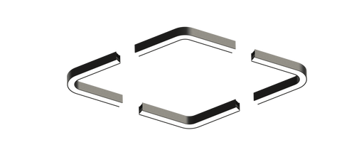 Rounded square frame panel, 1.8 m x 1.8 m, with corner connectors