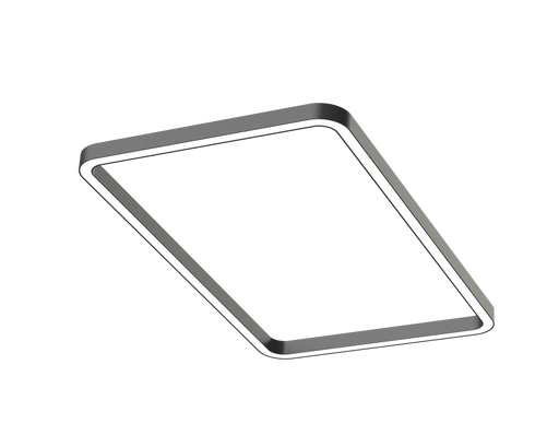 Angled rounded rectangle LED ceiling light with slim white border frame