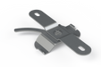 Metal surface-mount bracket with two circular mounting holes