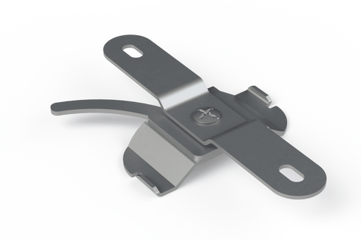 Metal surface-mount bracket with two circular mounting holes