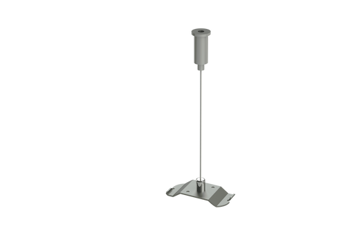 Metal suspension mount with round pole and square base plate