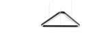 Triangular metal frame stand with vertical center support bar