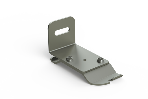 Metal wall-mount bracket with mounting plate and two screw holes, dark gray finish