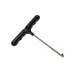 Tile removal tool with black T-handle and long metal rod, pointed end