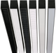 Set of slim linear LED fixtures in black and white with diffuser panels