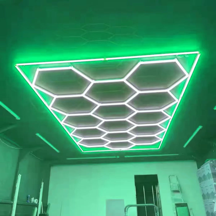 Customised Green Hexagon LED Lights ATL39