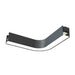 Round-corner cable component with dark gray flexible strip and connector ends