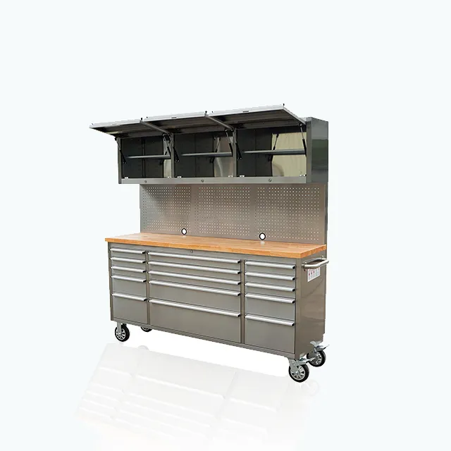 72" Stainless Top Workstation Cabinet & Pegboard Tool Box