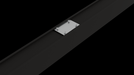 APL58 joining plate: rectangular metal plate with screws mounted on a dark rail