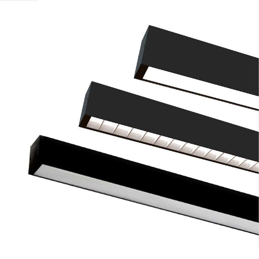 Straight LED light bar component with black housing and white diffuser strip